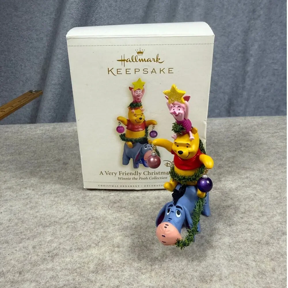 Hallmark Pooh A Very Friendly Christmas Tree 2006 Ornament Piglet Eeyore
